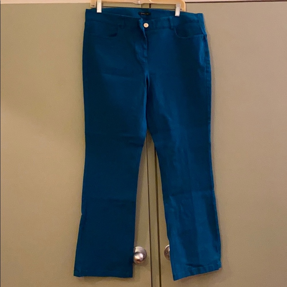 Teal Petite Stretch Jeans by Jones & Co.; size 12